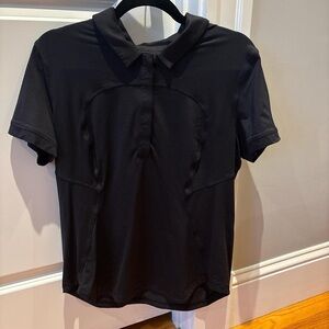 Lululemon Quick Dry Short Sleeve Polo Shirt, Black